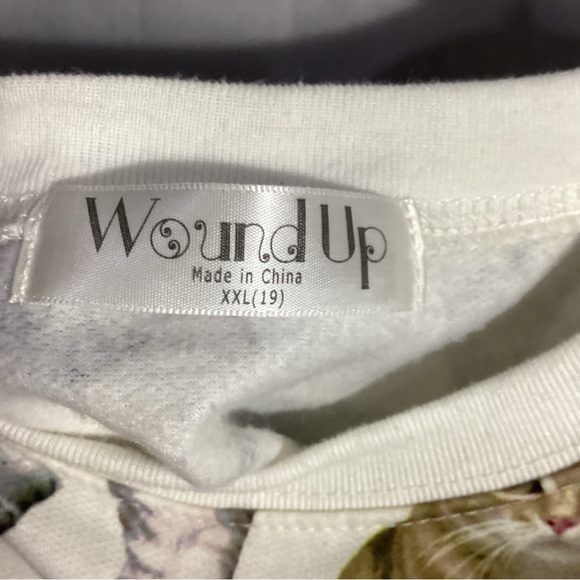 Wound Up Crazy Cat Theme Polyester Graphic Sweatshirt Junior XXL Don’t Stress Me - Picture 3 of 6